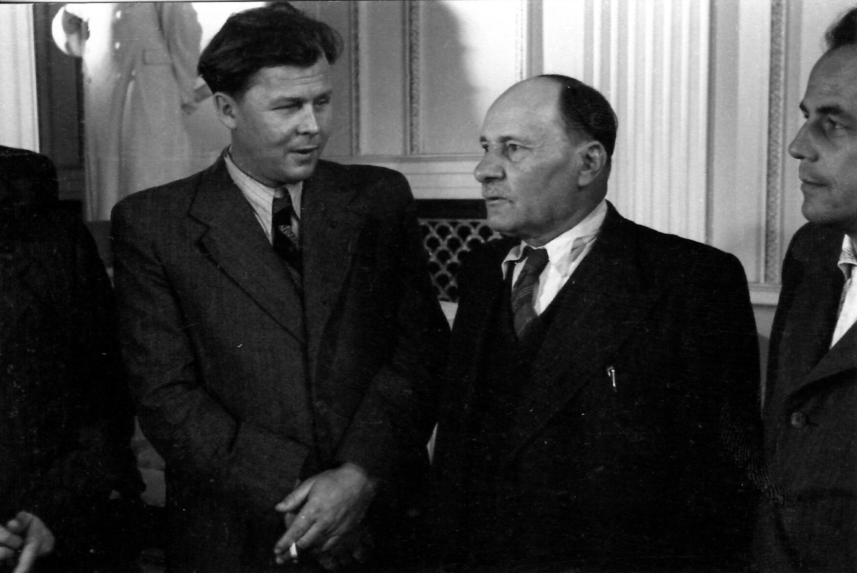 А. Твардовский и Я. Колас, 1949 г.