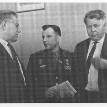 А. Сурков, Ю. Гагарин, А. Твардовский, 1961 г.